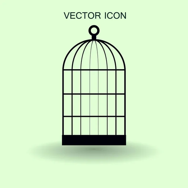 Срок службы клетки и транспортировка векторной иконы птиц — стоковый вектор