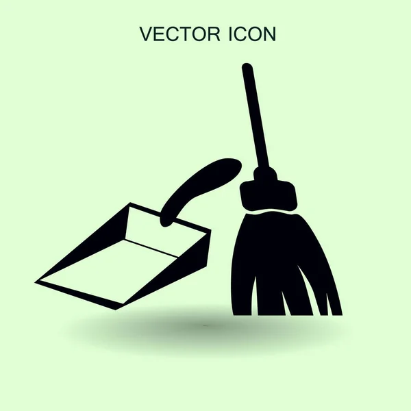 Broom and dustpan vector illustration — Stock Vector