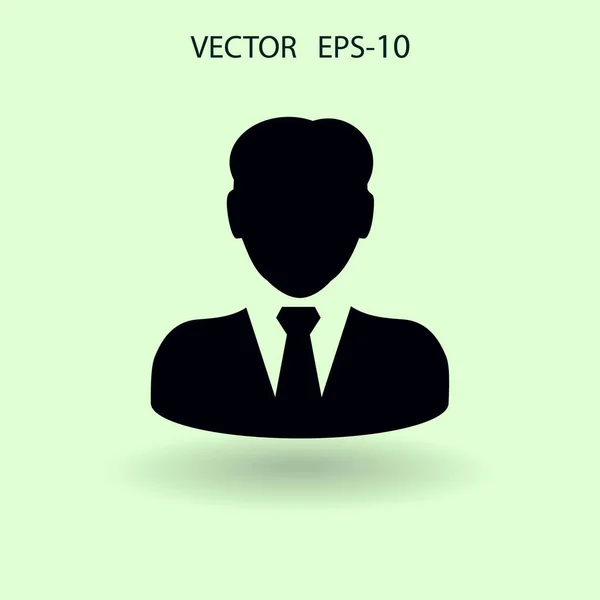 Icono plano de hombre de negocios. ilustración vectorial — Vector de stock