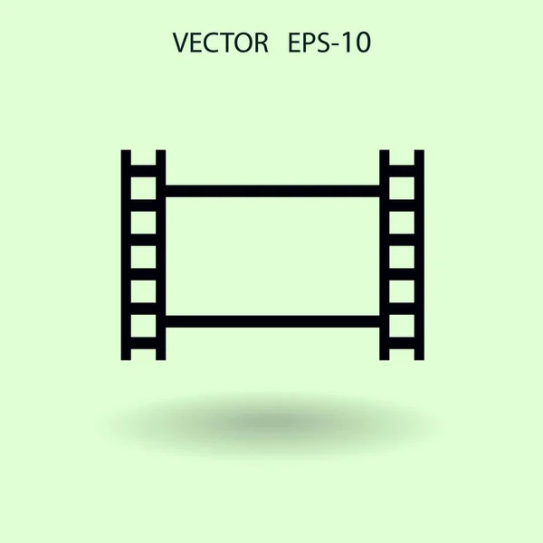 Flache Ikone des Videos. Vektorillustration — Stockvektor