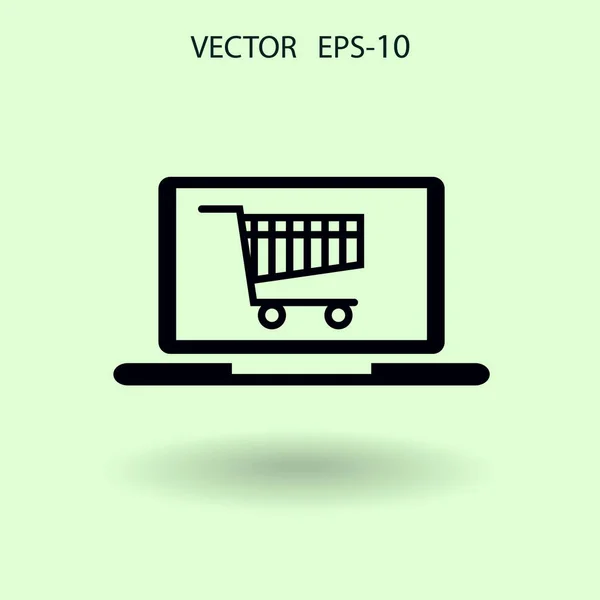 Icono de compras en línea. ilustración vectorial — Archivo Imágenes Vectoriales