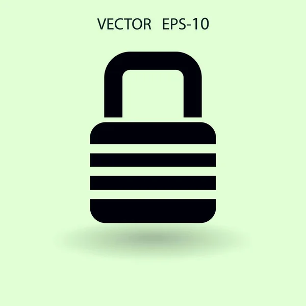 Ícone plano de bloqueio. ilustração vetorial — Vetor de Stock