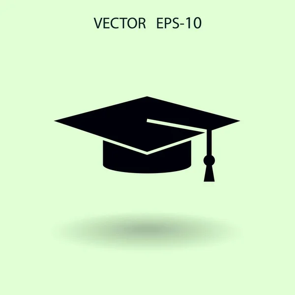 Platte pictogram van afgestudeerde. vectorillustratie — Stockvector