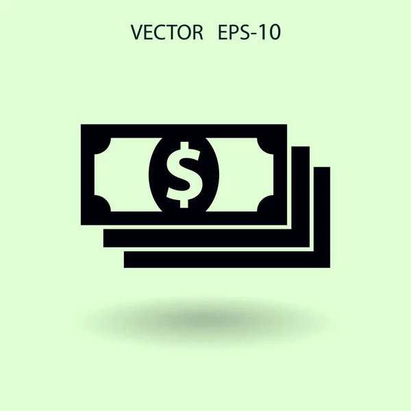 Ícone plano de dinheiro. ilustração vetorial — Vetor de Stock