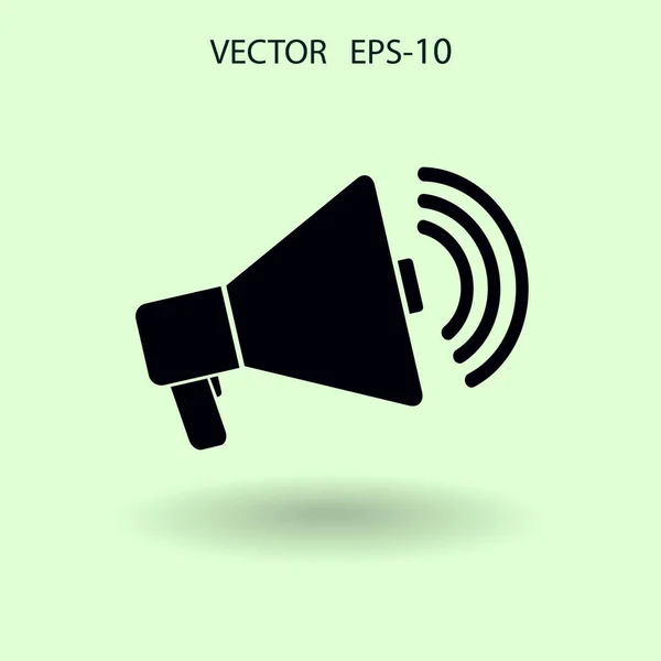 Icono plano de megáfono. ilustración vectorial — Vector de stock