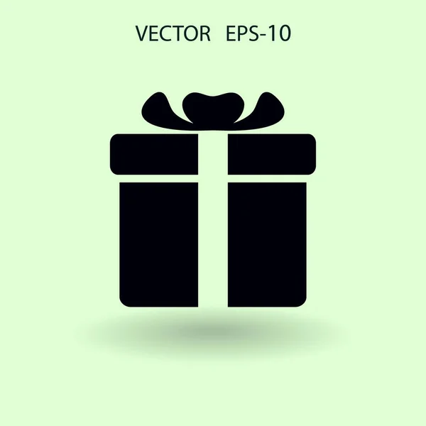 Sombra larga plana Icono de caja de regalo, ilustración vectorial — Vector de stock