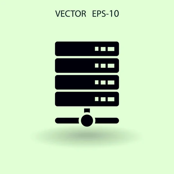 Sombra larga plana Icono del servidor informático, ilustración vectorial — Vector de stock