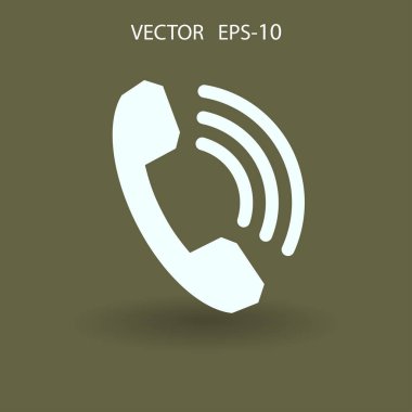 Bir telefon düz simgesi. vektör çizim