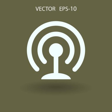 WiFi düz simgesi. vektör çizim