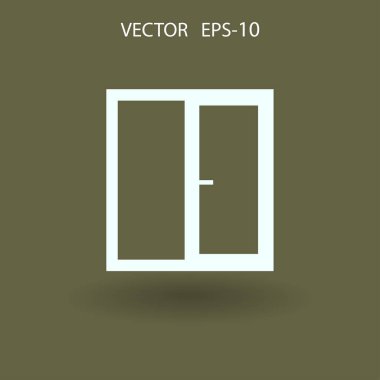 düz pencere simgesi, vektör çizim
