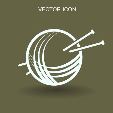 İplik ve örme iğneler simge vektör çizim