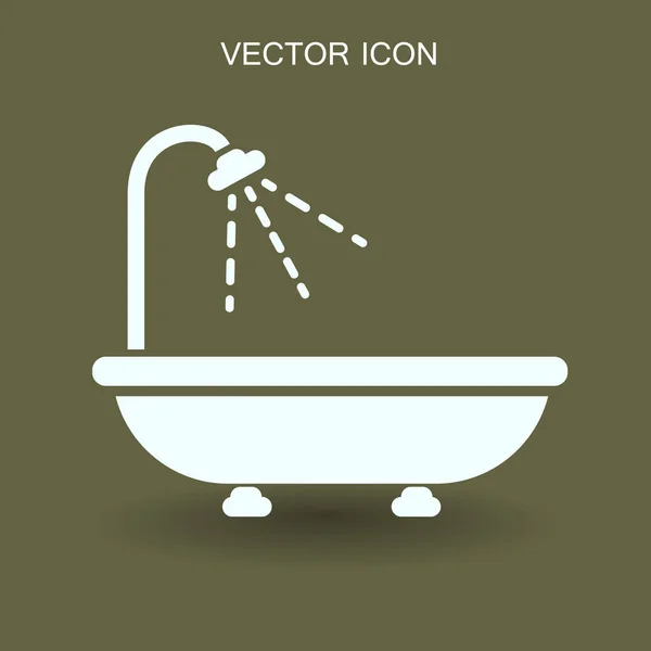 Illustration vectorielle baignoire et douche — Image vectorielle