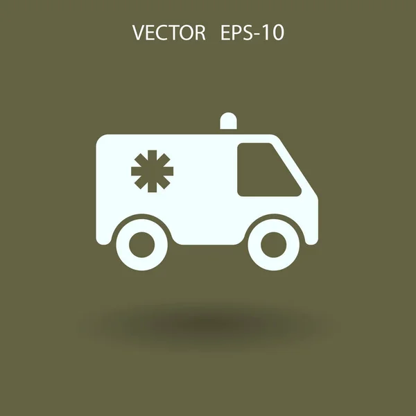 Плоская иконка векторной иллюстрации скорой помощи — стоковый вектор