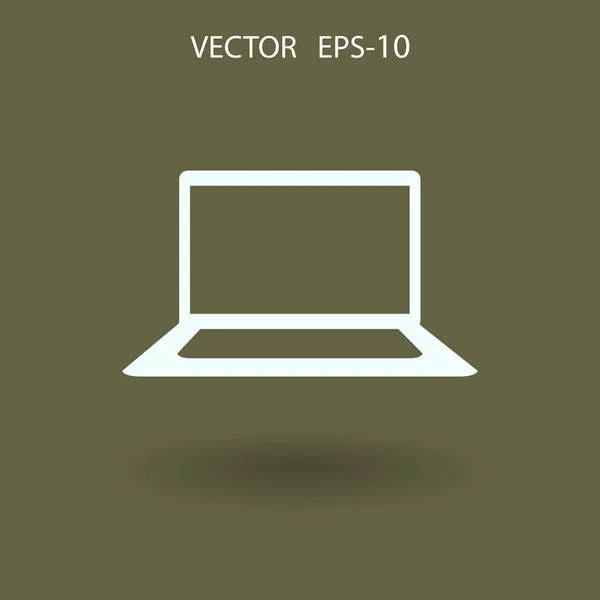 Flache Ikone des Laptops. Vektorillustration — Stockvektor