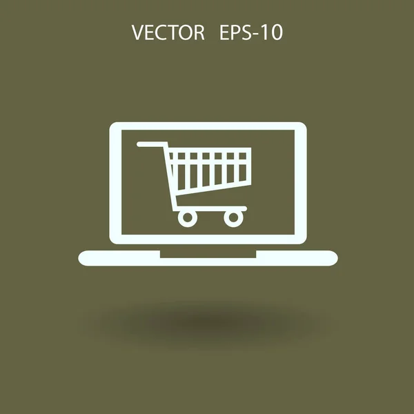 Ícone de compras online. ilustração vetorial — Vetor de Stock