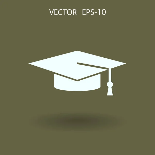 Flache Ikone des Absolventen. Vektorillustration — Stockvektor