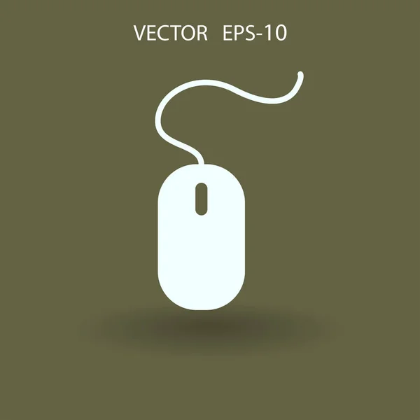 Icono plano del ratón. ilustración vectorial — Vector de stock