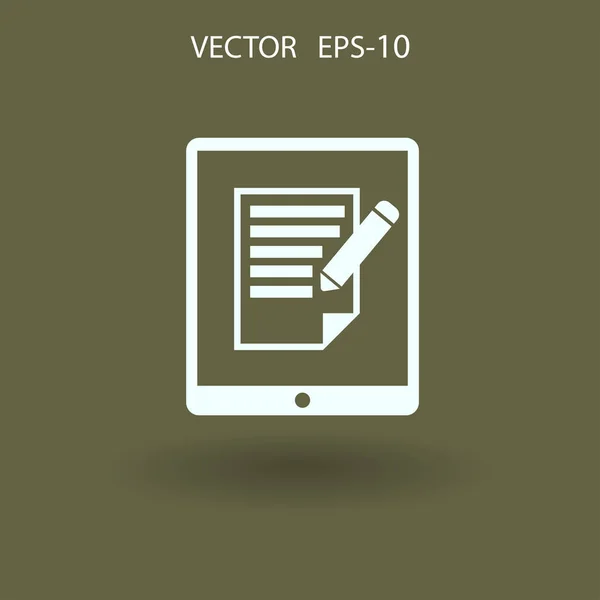 Touchpad notities pictogram. vectorillustratie — Stockvector