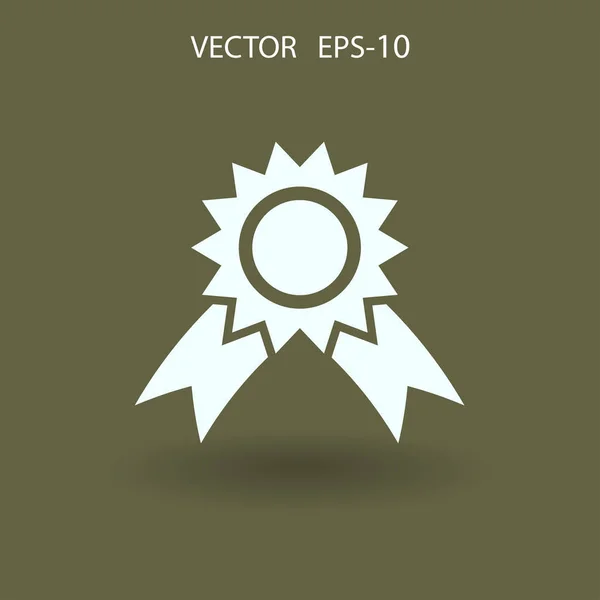 Flat long shadow Award icon, vector illustration — Stock Vector