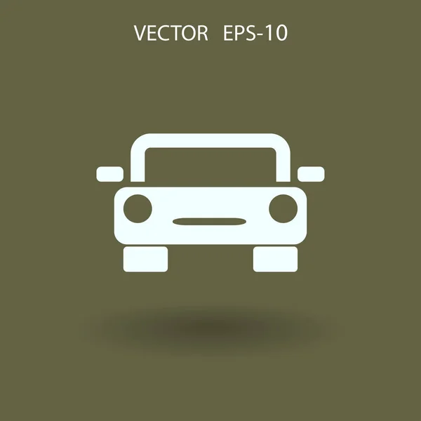 Sombra larga plana Icono del coche, ilustración del vector — Archivo Imágenes Vectoriales