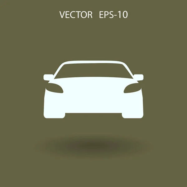 Ikon mobil bayangan panjang datar, ilustrasi vektor - Stok Vektor