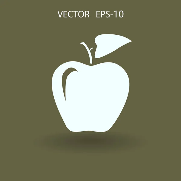 Icona piatta di illustrazione vettoriale mela — Vettoriale Stock