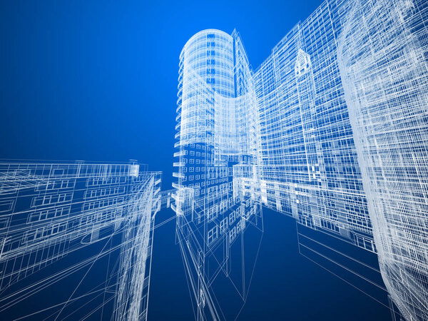 Abstract architecture background 3D illustration