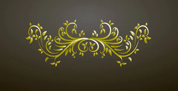 Vintage gold decor element. Vector wicker lines. Floral calligraphic elegant ornament — Stock Vector