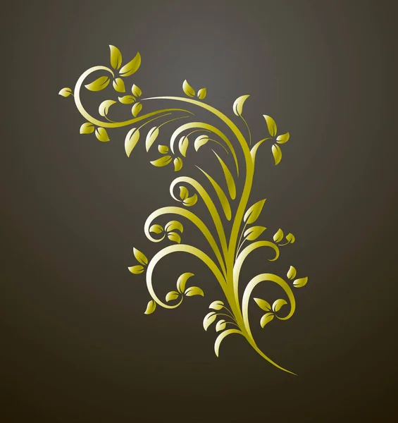 Elemento de decoração de ouro vintage. Linhas de vime vetorial. Ornamento elegante caligráfico floral —  Vetores de Stock