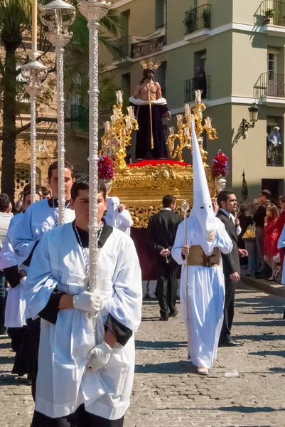 La Semana Santa Procissão na Espanha, Andaluzia, Cádiz — Fotografia de Stock