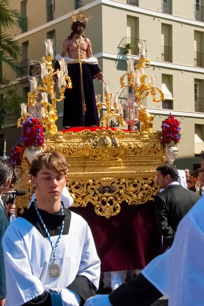 Procesión de La Semana Santa en España, Andalucía, Cádiz — Foto de Stock