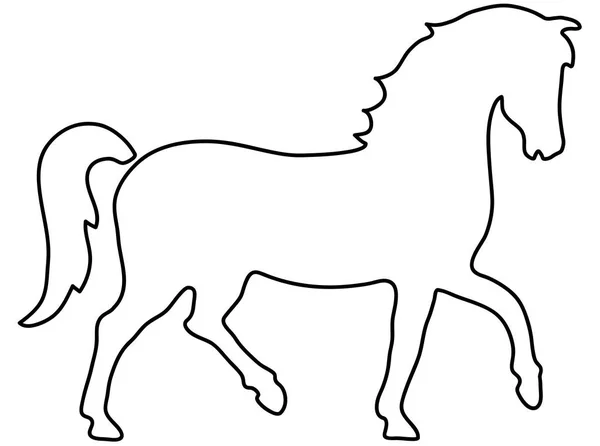 El caballo de cría silueta vector fino negro sobre blanco. Eps 10 ilustración vectorial — Archivo Imágenes Vectoriales