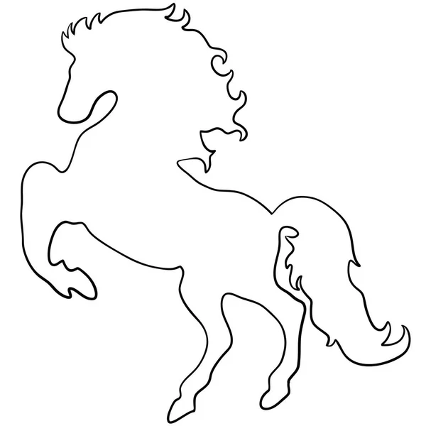 Tartási ló finom vektor silhouette - fekete-fehér felett. EPS 10 vektoros illusztráció — Stock Vector