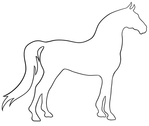 Rearing horse fine vector silhouette - black over white. Eps 10 vector illustration — Stock Vector