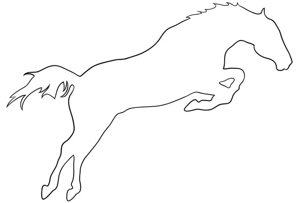 Allevamento cavallo silhouette vettoriale fine nero su bianco. Eps 10 illustrazione vettoriale — Vettoriale Stock