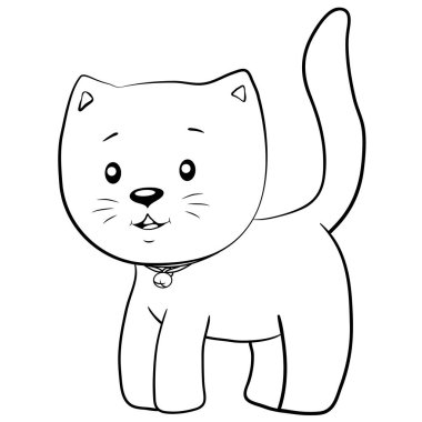 Kedi devre siyah bir oturma kedi silüeti. EPS 10 vektör çizim