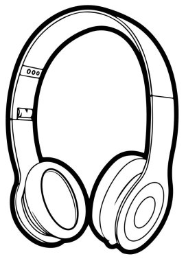 Kulaklık simgesi satırı devre. EPS 10 vektör çizim