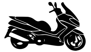 Scooter, silhouettemax, izole. EPS 10 vektör çizim
