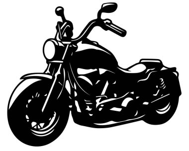 Motosiklet CRUISER şık tek renkli retro bisikleti kruvazör helikopter tasarımı için. EPS 10 vektör çizim