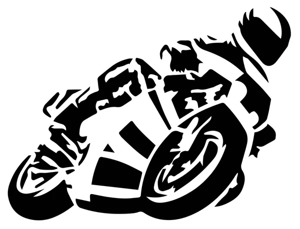 Coureur de moto. Célébration, vainqueur. Silhouette géométrique abstraite. Illustration vectorielle Eps 10 — Image vectorielle