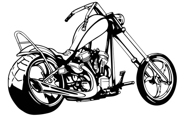 Flaming Bike Chopper Ride vue de face. Illustration vectorielle Eps 10 — Image vectorielle