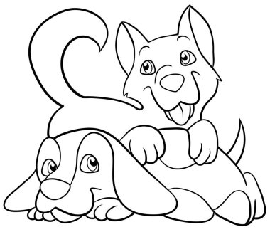 Kira kontratı vektör ile mutlu köpek yavrusu. EPS 10 vektör çizim