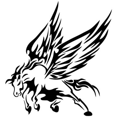 Konyak, dövmeler, kanat, kanat, siyah, Eps 10 vektör çizim