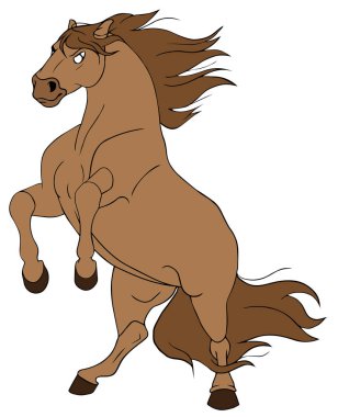 Çizgi film çiftlik hayvanları. Sevimli at smiles... EPS 10 vektör çizim