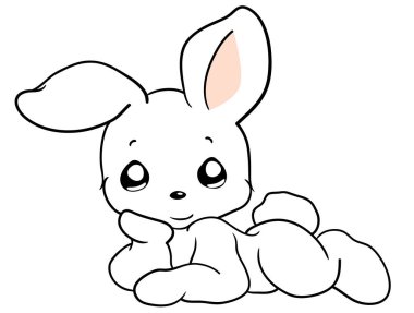 Beyaz bir arka plan üzerinde çizgi film tavşan karakteri. EPS 10 vektör çizim