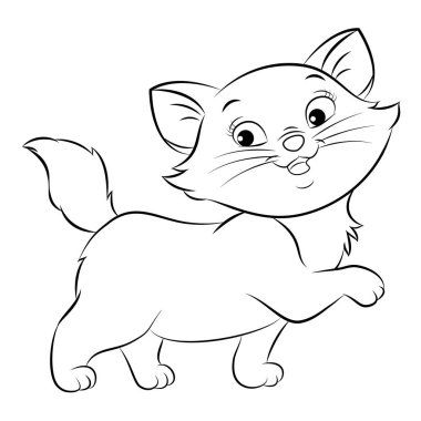 küçük yavru kedi oturan mavi gözleri illüstrasyon eps 10 vektör