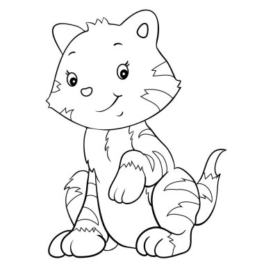 küçük yavru kedi oturan mavi gözleri illüstrasyon eps 10 vektör