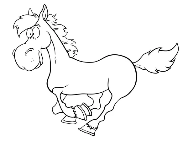 Zeichentrick-Nutztiere. Niedliches Pferd lächelt. Folge 10 Vektor-Abbildung — Stockvektor