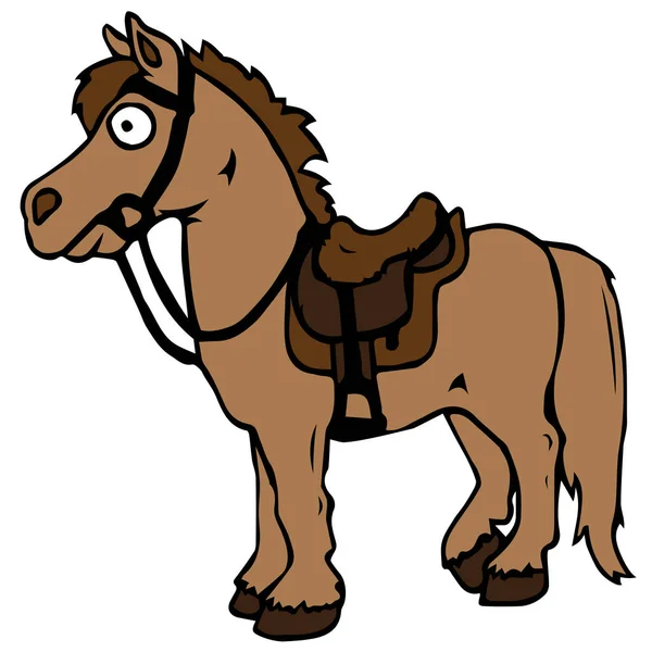 Мультфильм сельскохозяйственных животных. Симпатичная лошадь улыбается. — стоковый вектор