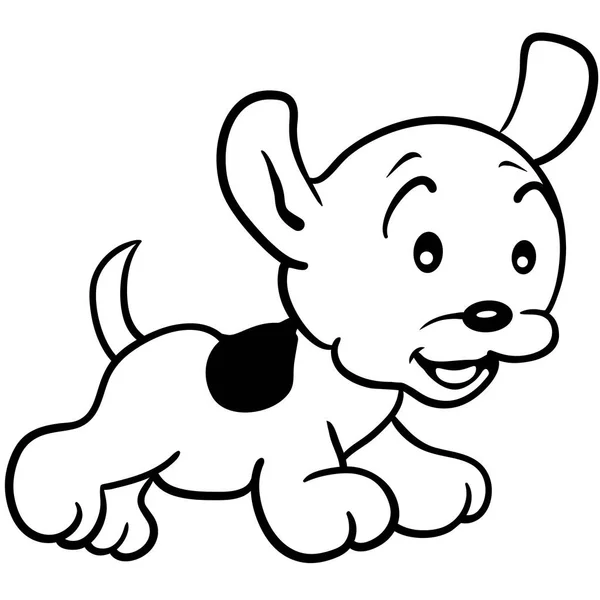 リーシュのベクター幸せな子犬。Eps 10 ベクトル図 — ストックベクタ